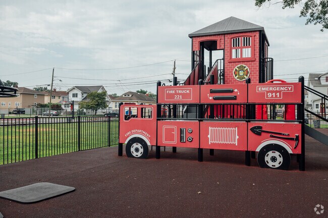 Gall Ave Park features a baseball field, basketball court, and a playground in Elmwood Park, NJ.