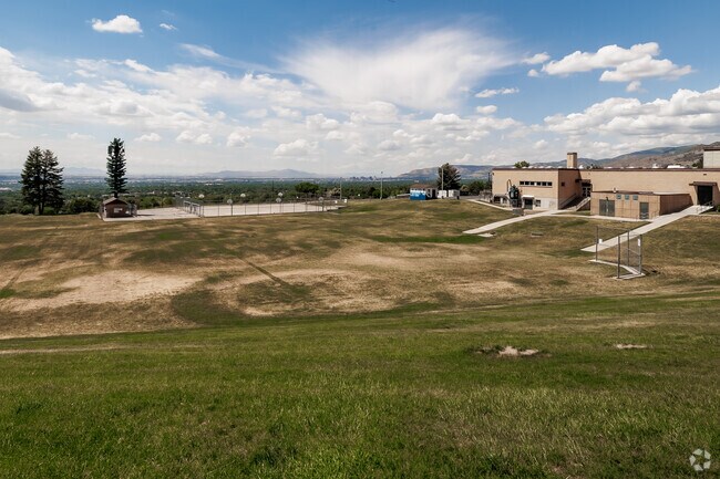 Churchill Junior High’s field and basketball courts, which have fantastic views of SLC.