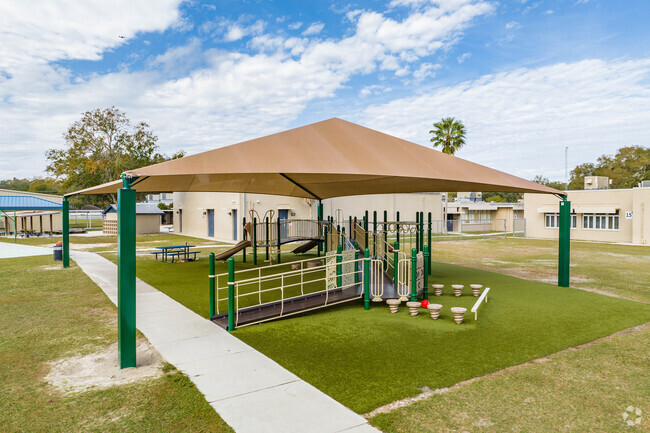 Kids enjoy playing on the play area at Carrollwood Elementary School.