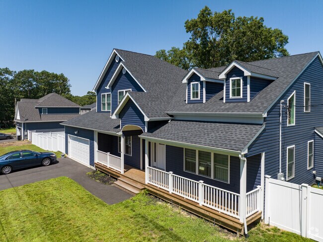 Newly renovated colonial style homes reside in North Patchogue.