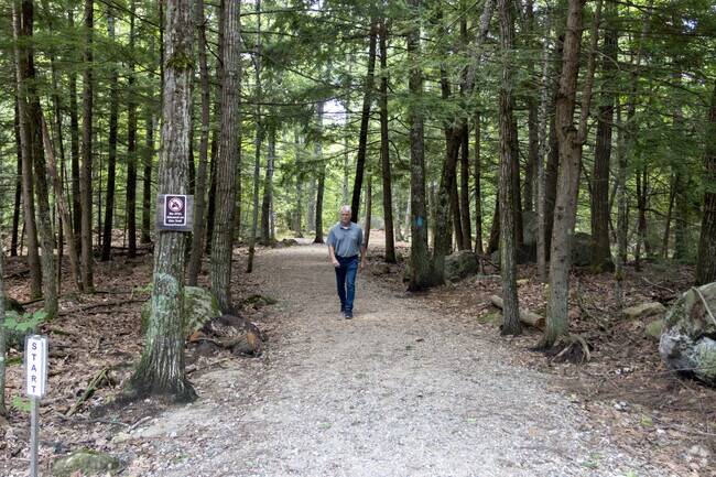 The rocky path to Goat Hill summit offers a popular hike in rural Acton.