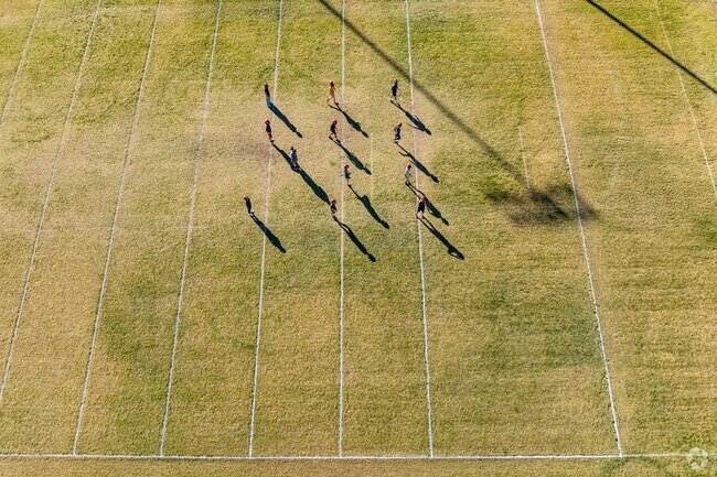 Students enjoy running a drill at the Mammoth Middle School fields.