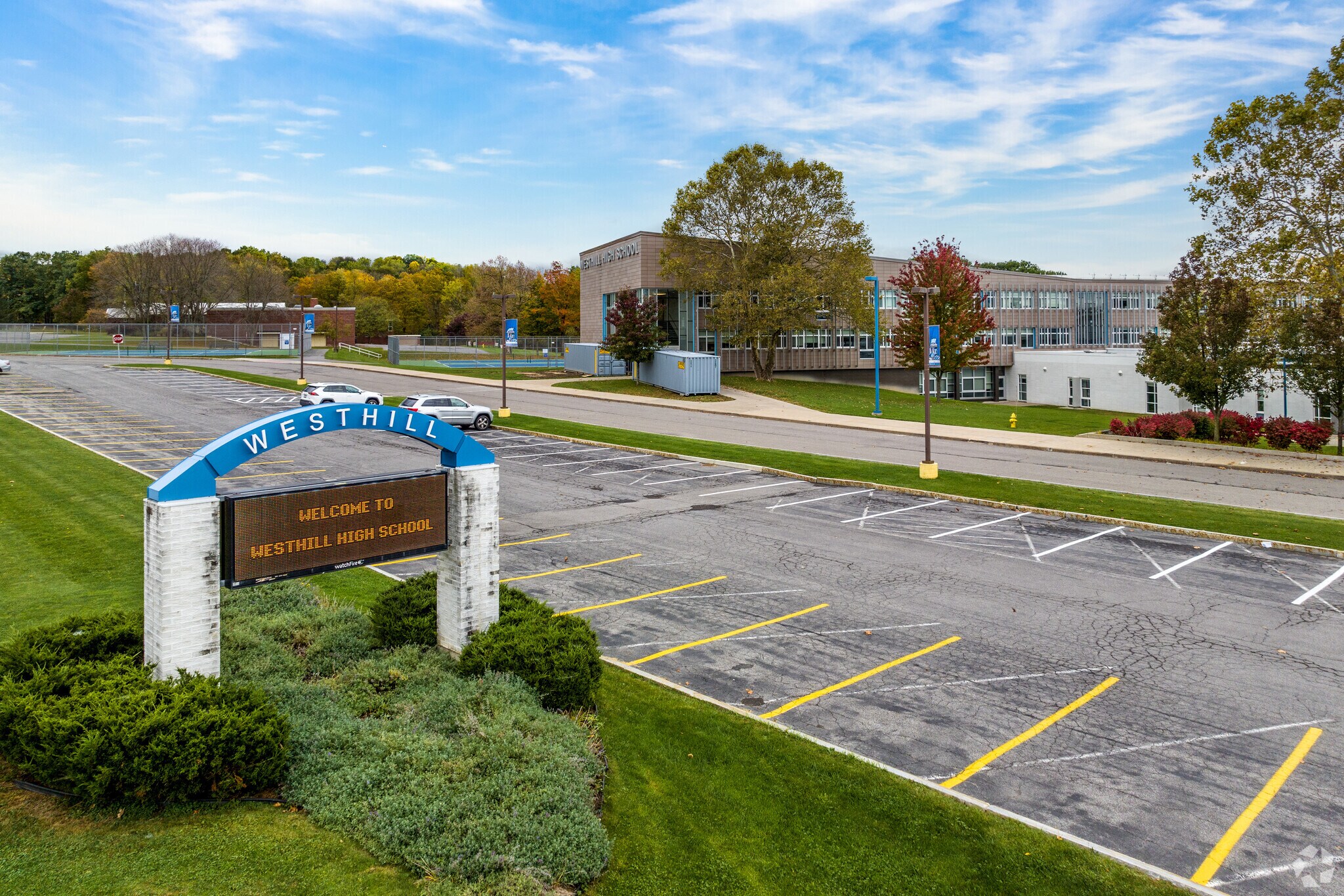 Westhill High School has 569 students in grades 9-12 with a student-teacher ratio of 11 to 1.