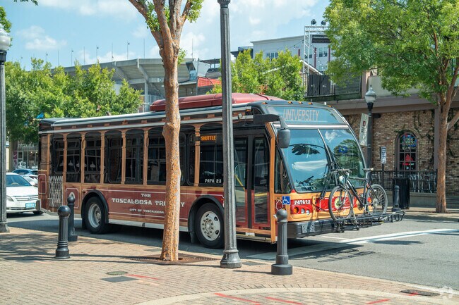 Hop on the Tuscaloosa Trolly near Forest Lake.