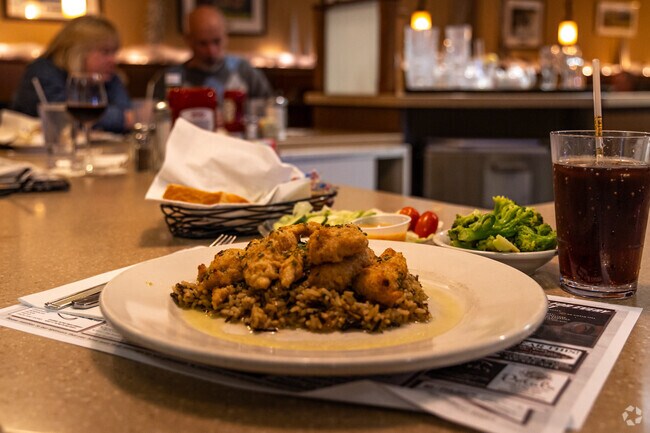 Agolino's is a venerable diner offering American & Italian classics, such as the chicken scampi.