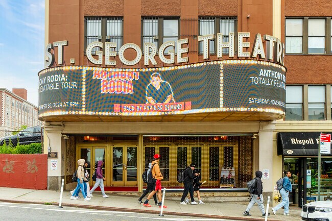 The 2,800 seat St. George Theatre was recently refurbished and reopened in the neighborhood.