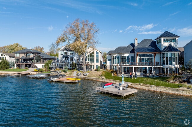 Magnificent homes with private docks are the most sought after in Lake Cable.