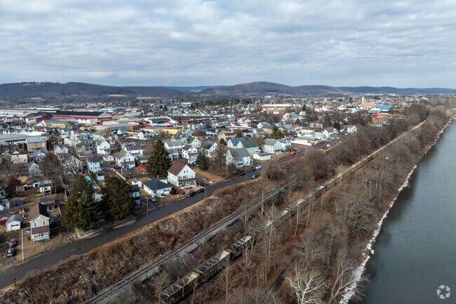 Berwick is bordered by the Susquehanna River on the one side and mountains on the other.
