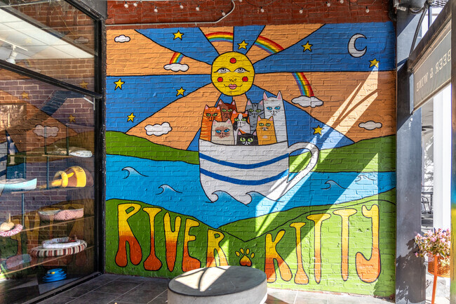 Poplar Grove residents grab lunch at the River Kitty Cafe to benefit homeless animals.