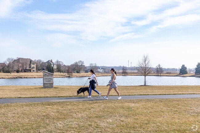Chapel Lake is a neighborhood lake with trails; it is excellent for dog walking in Campton Hills.