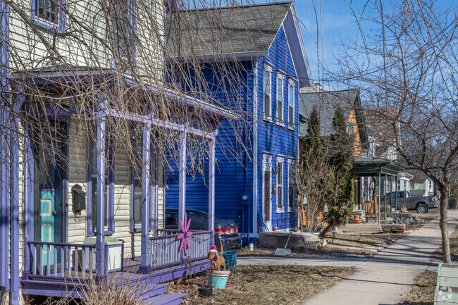 Some of the residential streets in Marquette are colorful, lending to its vibrant arts culture.