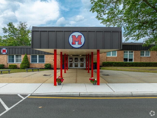 Main entrance at Entrance at Manalapan High School.