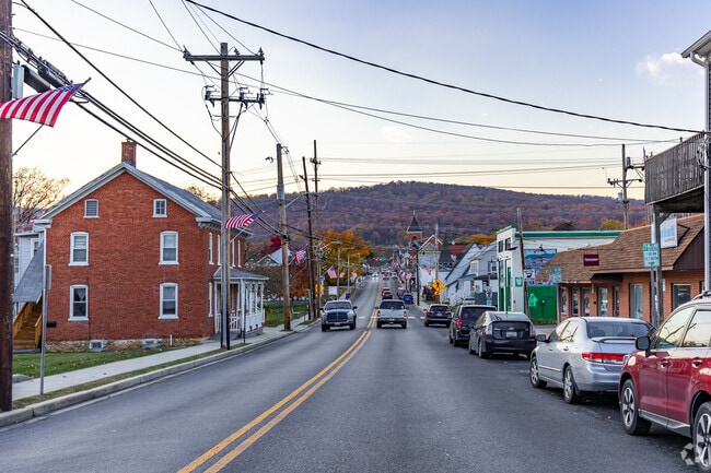 Main Street in Thurmont offers stunning evening sunsets.
