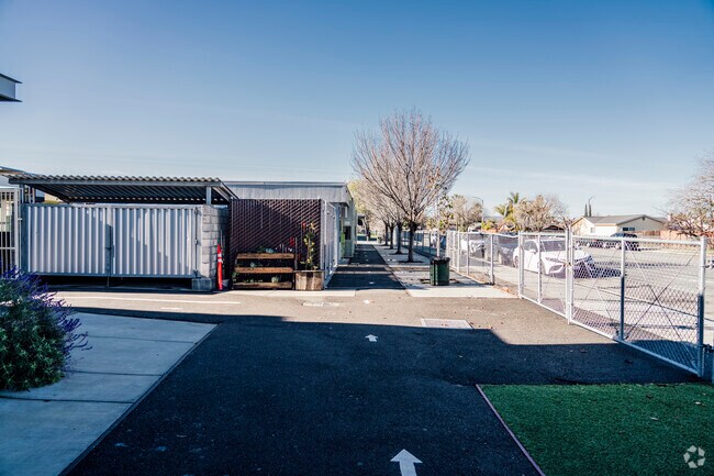 The way to the classrooms of DCP Alum Rock Middle in San Jose, California.