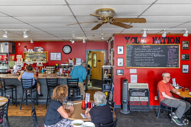 J&J Yolk and Co is a Belmont town favorite with breakfast style food everyday.