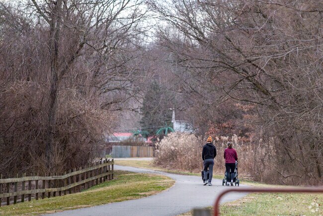 A family takes a walk on the Panhandle Trail in Burgettstown.