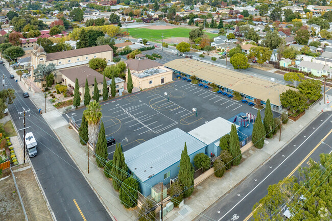 St. Dominic School offers a sprawling campus when viewed from above.