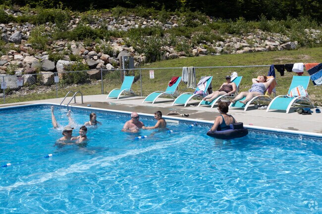 Folks enjoy the pool at Nature's Wilderness RV Lodge in Baldwin.