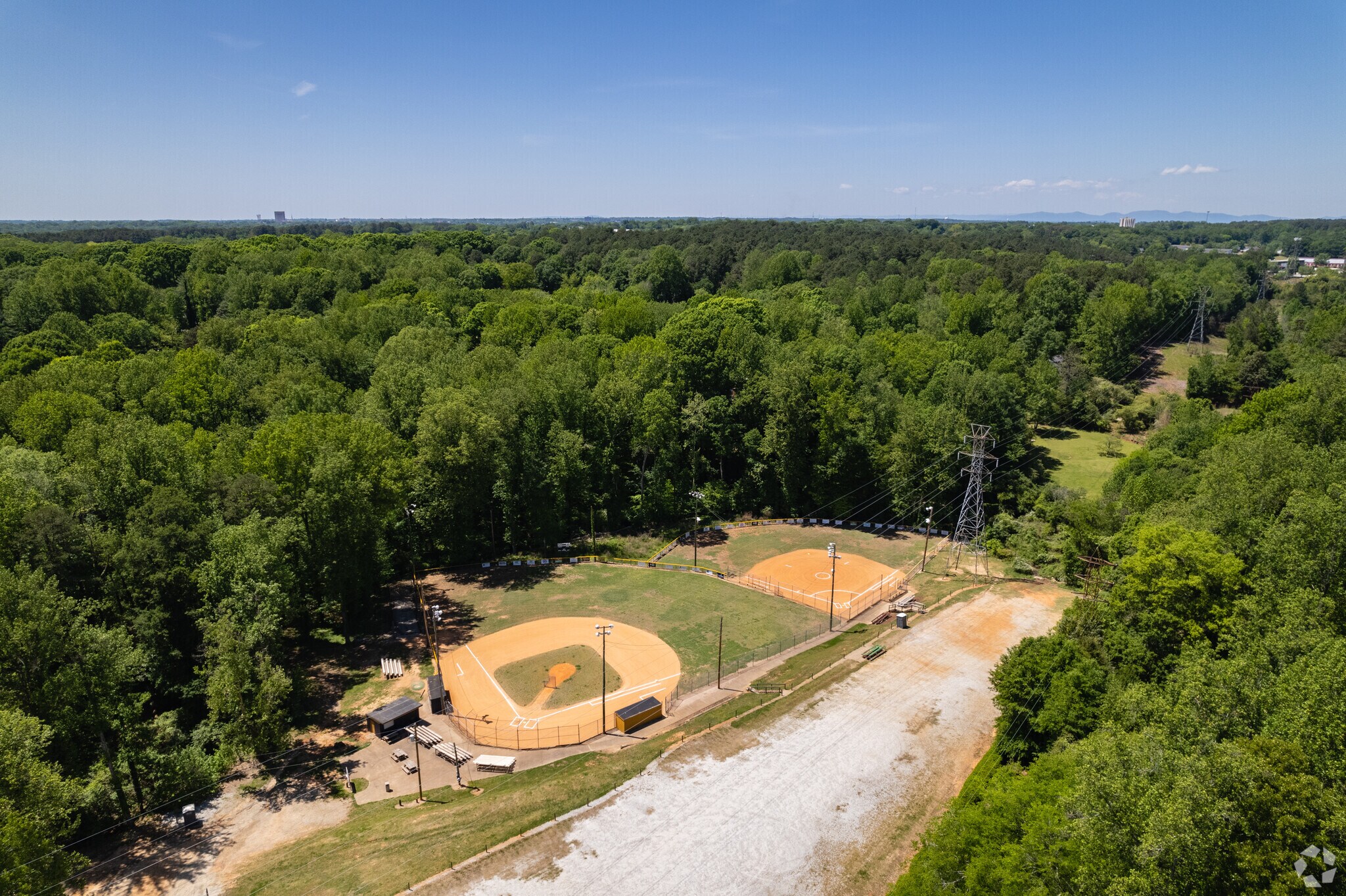 The Little League sports field is a great place to try baseball in Hillbrook.