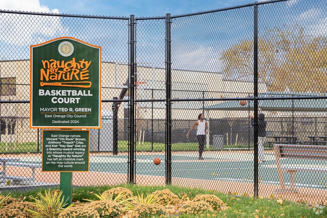 Oval Park's basketball court is dedicated to East Orange's very own Naughty By Nature.