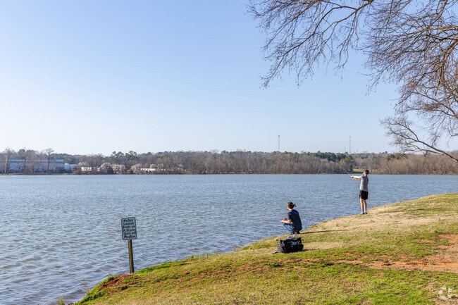 Sloss Lake is a local spot for fishing during warm days in Russellville.