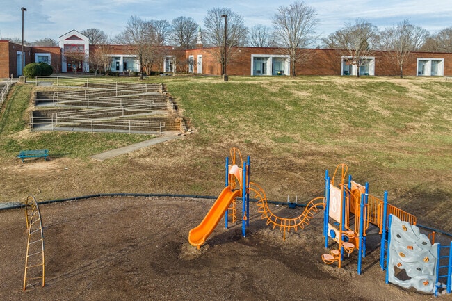 Walkertown Elementary has separate playground areas for different ages.