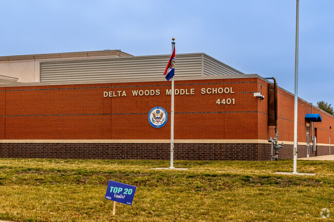 Delta Woods Middle School is located at the heart of suburban Lees Summit.