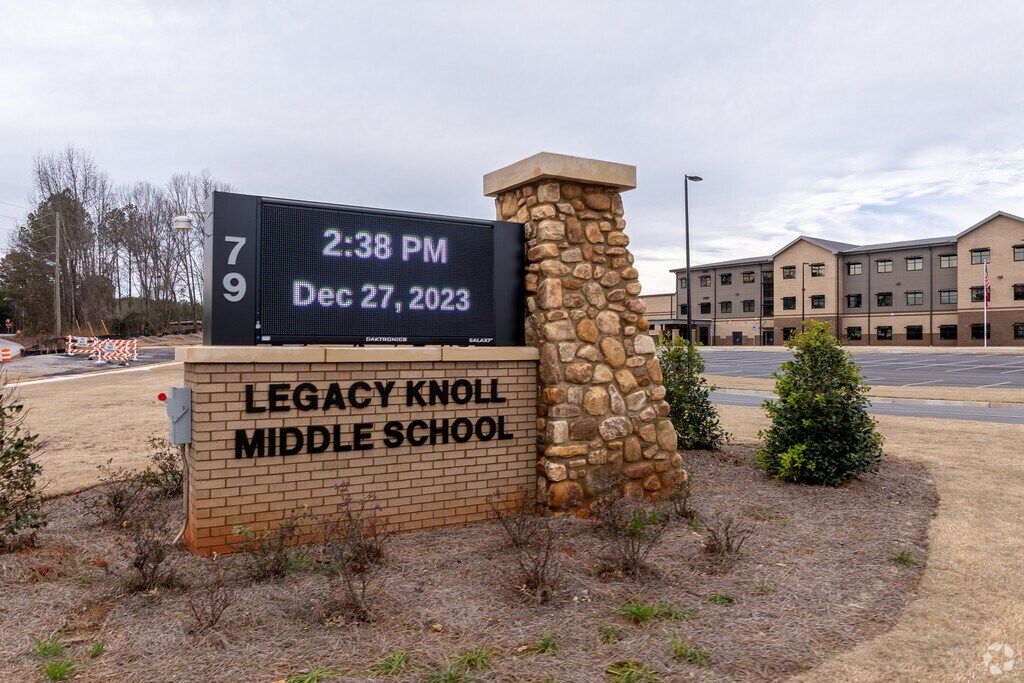 Legacy Knoll Middle School can be found at 75 Legacy Knoll Lane.