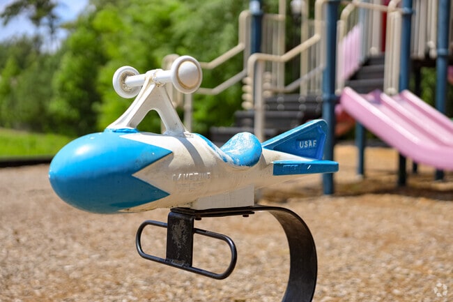 An old-fashioned play structure at M.M. Scott Playground in Augusta, GA.