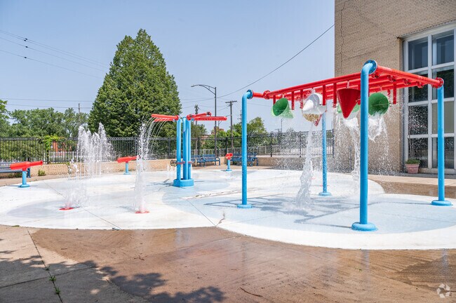 Kids from Cudell often enjoy the splash pad at the Cudell Recreation Center.