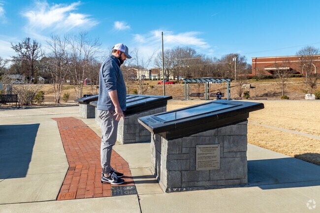 Veterans Park is a replica of how the National Archives Rotunda displays the Declaration of Independence, U.S. Constitution and Bill of Rights in Washington D.C.