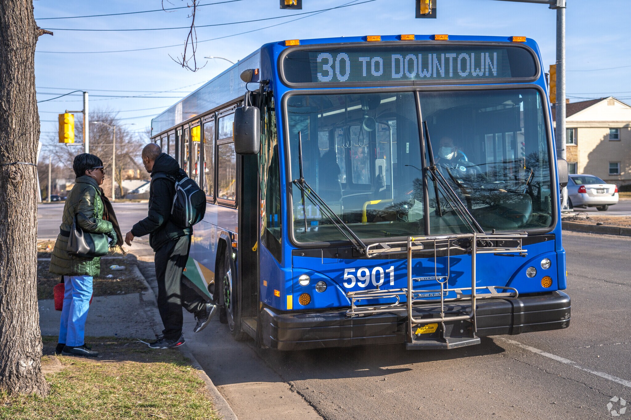 The Milwaukee county bus system runs through Hampton Heights and goes to Downtown Milwaukee, WI.