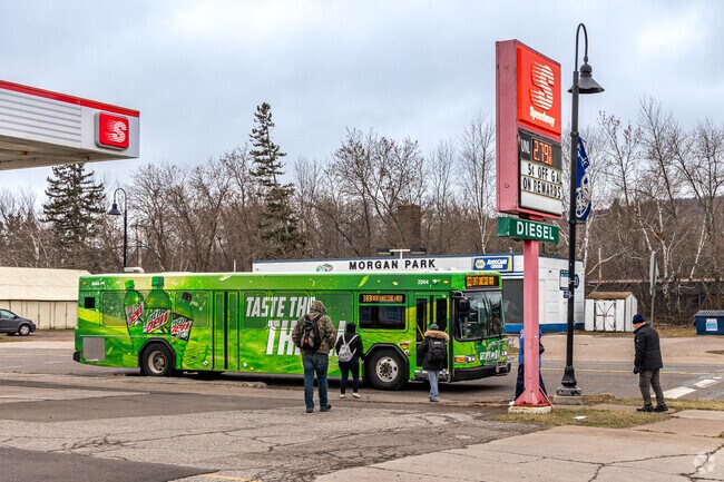 Morgan Park has frequent bus service along 88th Avenue.