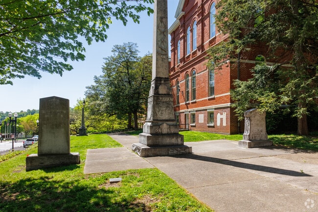 Monuments for John Sevier and his wives sit at the old Knoxville Courthouse near the Sevier Home neighborhood.