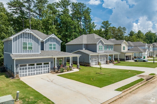 Row of newly developed homes in the Redan community near Atlanta.