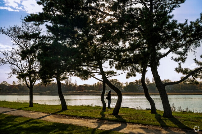 Inwood Park offers a baseball field, a hockey rink, and a trail for exercise or meditation.