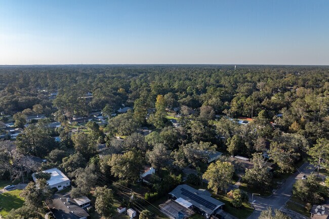 Discover the stunning aerial landscape showcasing the lush greenery of Suburban Heights.