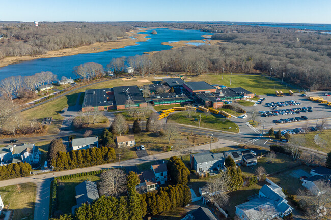 Narragansett Elementary School is located along the shoreline of Pettaquamscut Cove.