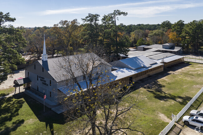 A view of Calvary Baptist church and the adjoining school.