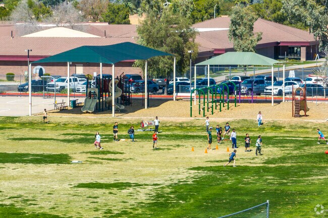 Sanborn Elementary School students play during recess in Chandler.