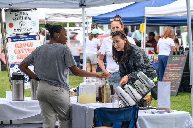 Shoppers at the Goshen Farmer's Market can grab a cold brew latte from North Wind Bread Co.