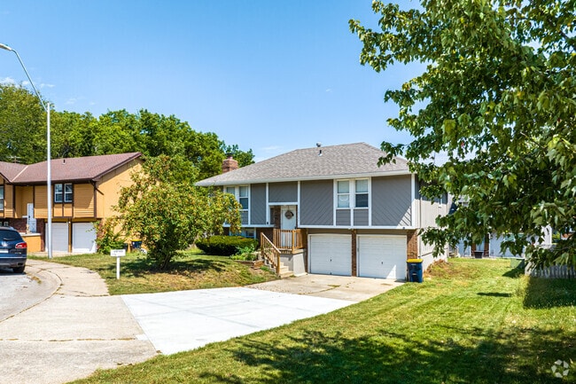 Sprawling driveways of Kirkside homes lead to a two-car garage.