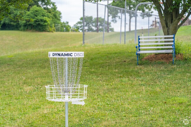 The disc golf course is challenging at Brubaker Park.