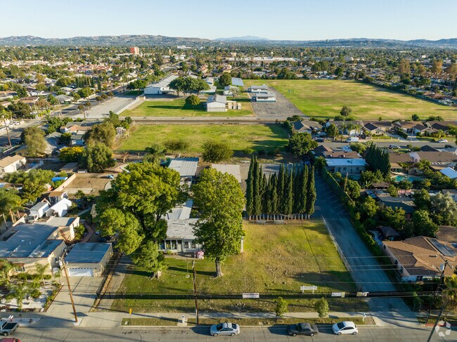 Front aerial of school