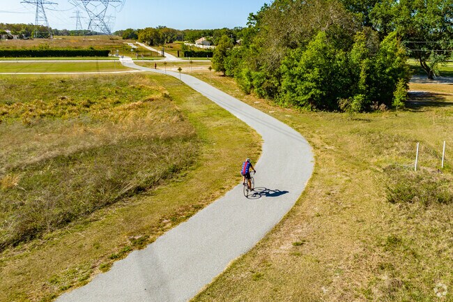 Trinity, Florida Pinellas trail bike rider getting exercise.