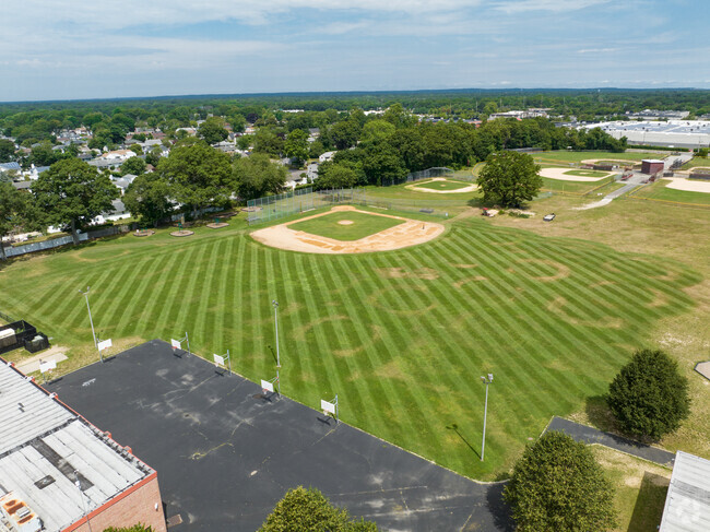 Manor Elementary School baseball fields in the back of the school.