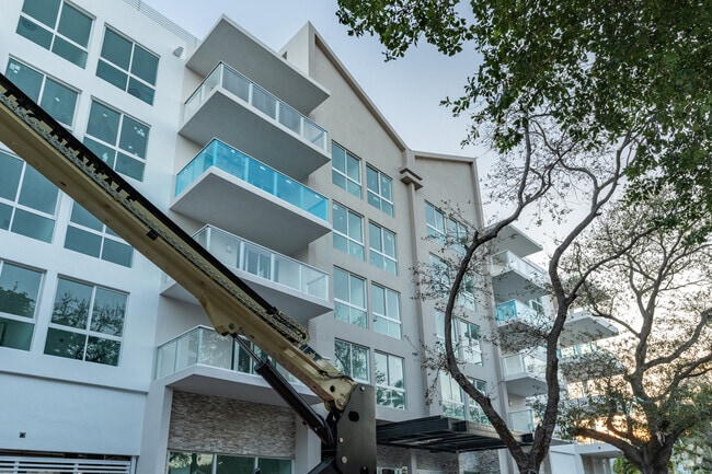 Some new Parkside constructions include a modern apartment building.