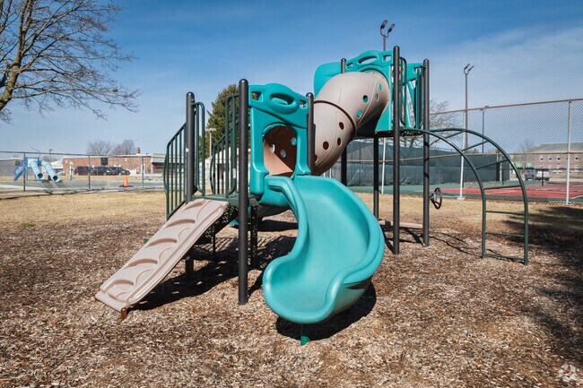 East End Pool Park features a water slide, playground, baseball diamond and tennis courts in Bryan.
