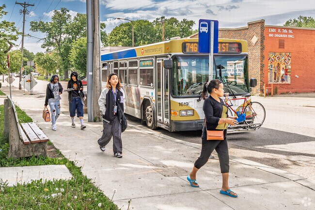Metro Transit offers many stops along 7th Street East in the Parkway-Greenbrier neighborhood.
