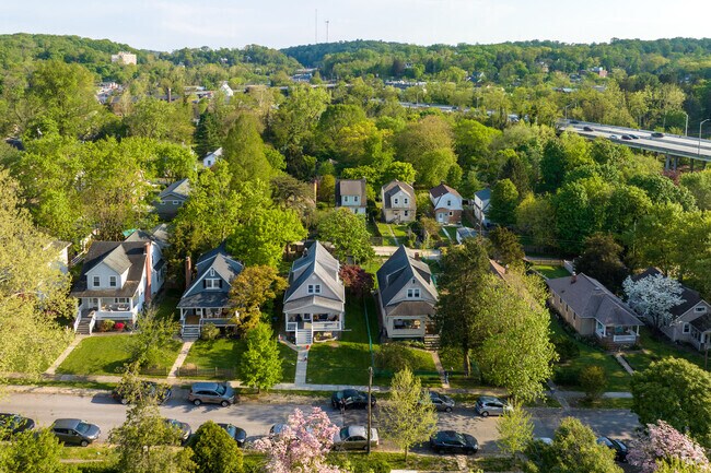 Tree lined streets make up the communities surrounding the Jones Falls Expressway corridor in Mt. Washington.